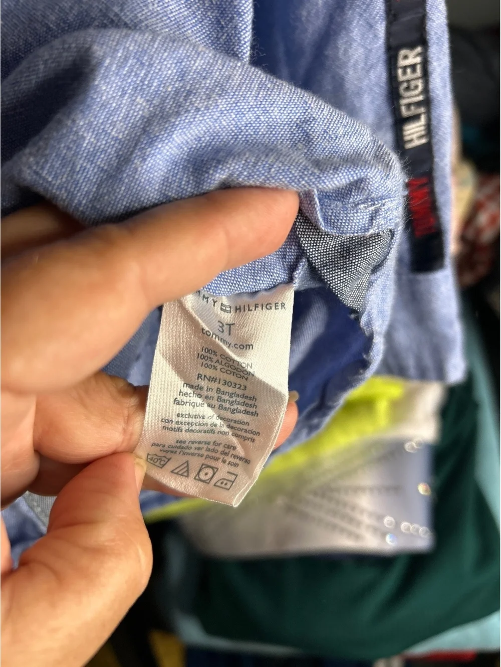 Tommy Hilfiger Boys 3T Blue Long Sleeve Button-Up Shirt